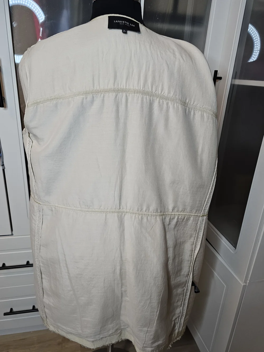 Lafayette 148 New York Cream Textured Crewneck Jacket - Picture 8 of 10